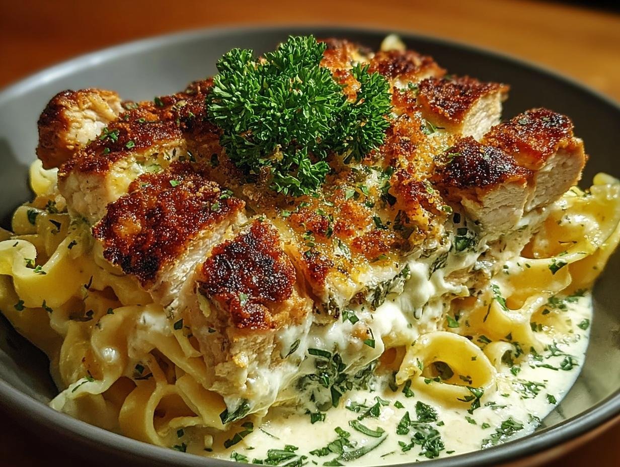 Cremige Knoblauch Hahnchen Alfredo: Heerlijk Genot - Romige kip Alfredo met knoflook