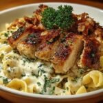 Cremige Knoblauch Hahnchen Alfredo