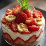 Erdbeer Bananen Kaesekuchen Salat