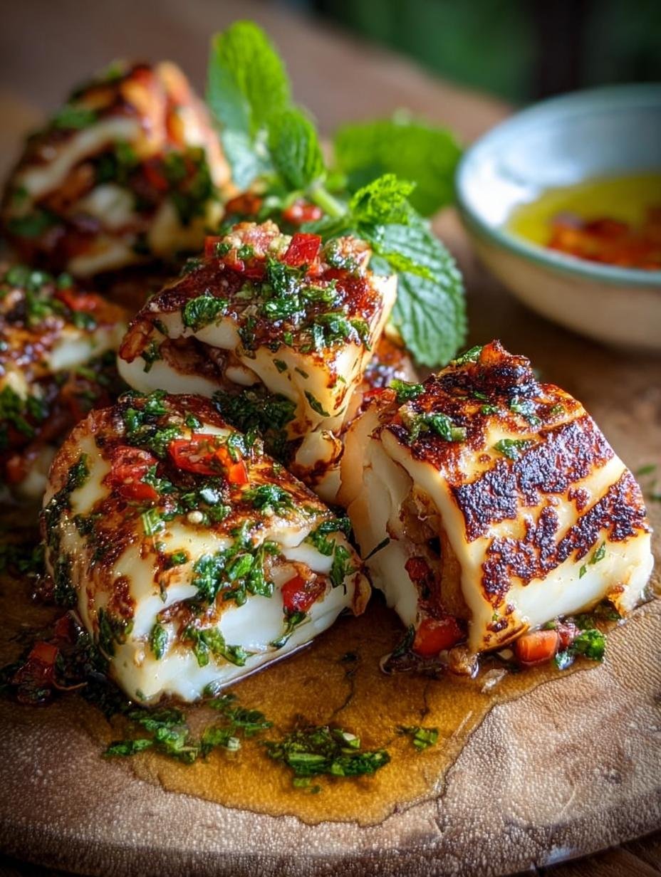Grillte Halloumi Rolls Mit