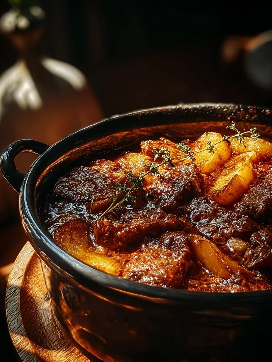 Heerlijk geurende Räubertopf recept met malse kip en verse groenten, klaar om te serveren