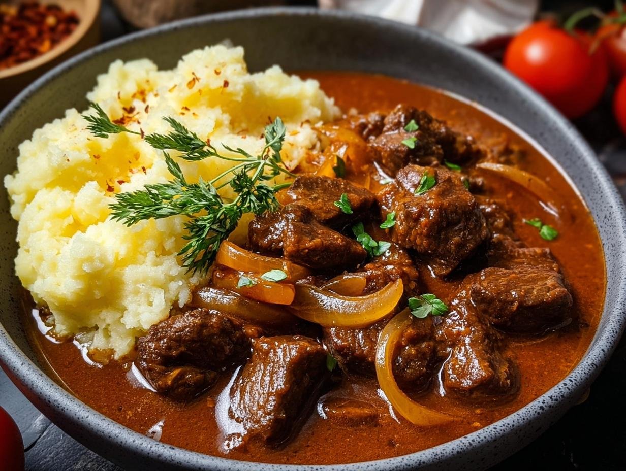 Rindergulasch Mit Zwiebeln Und