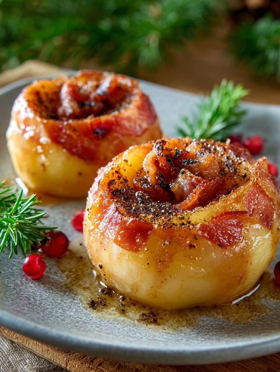 Heerlijke Bratapfel Heissluftfritteuse met kaneel en ahornsiroop, klaar om te eten