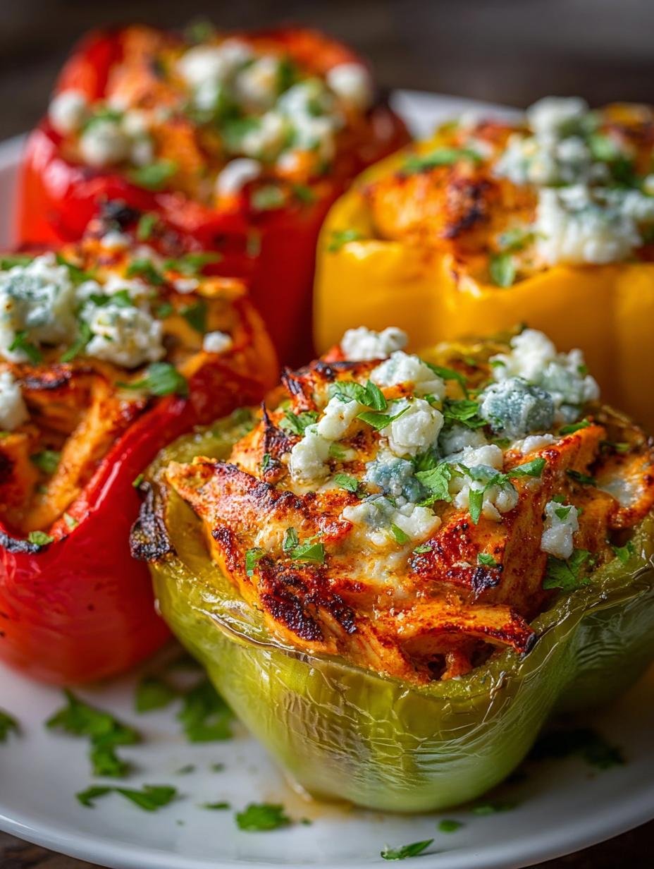 Buffalo Chicken Stuffed Peppers