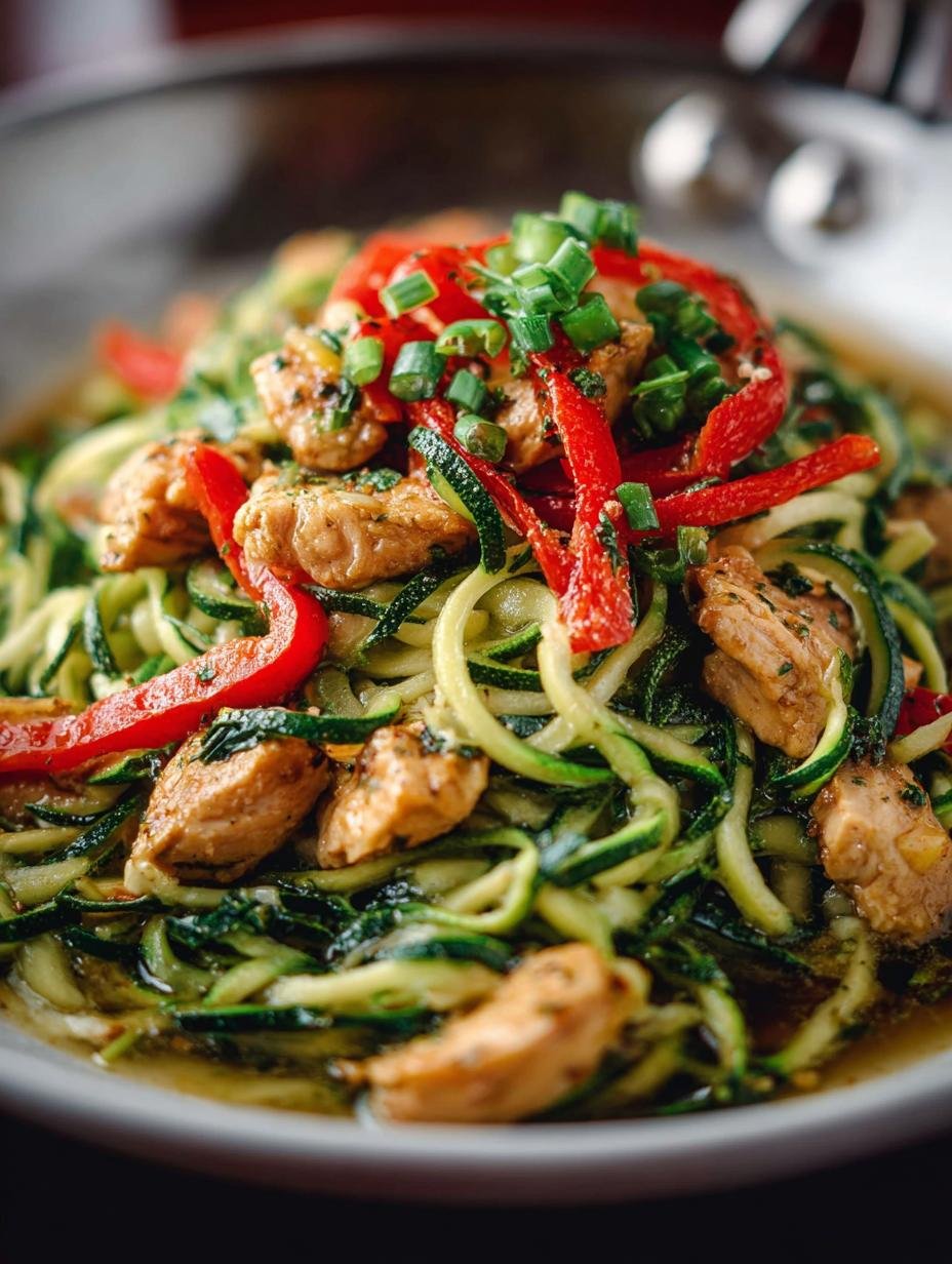 Garlic Chicken Zucchini Noodles
