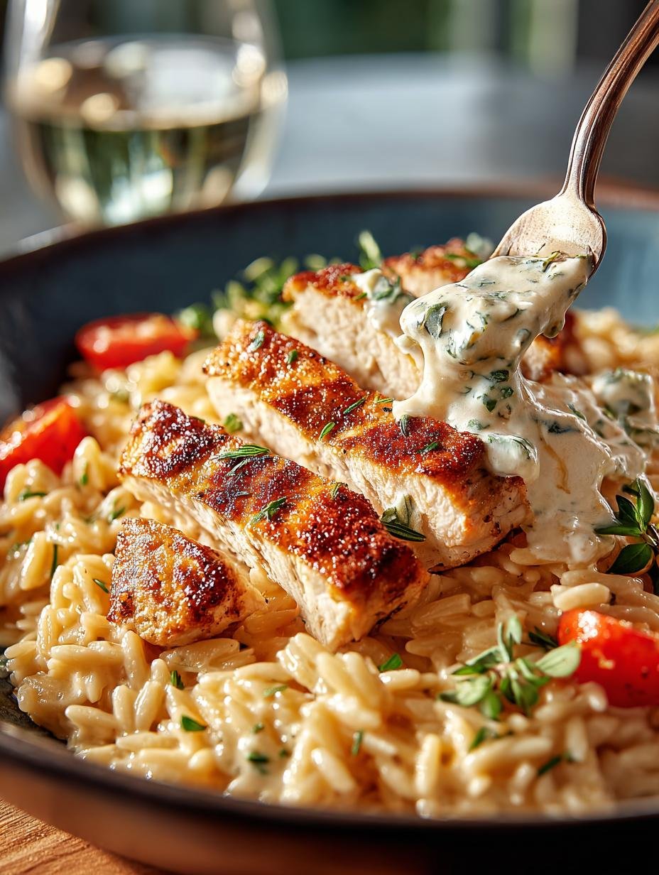 Cremiges Hahnchen Orzo Aus