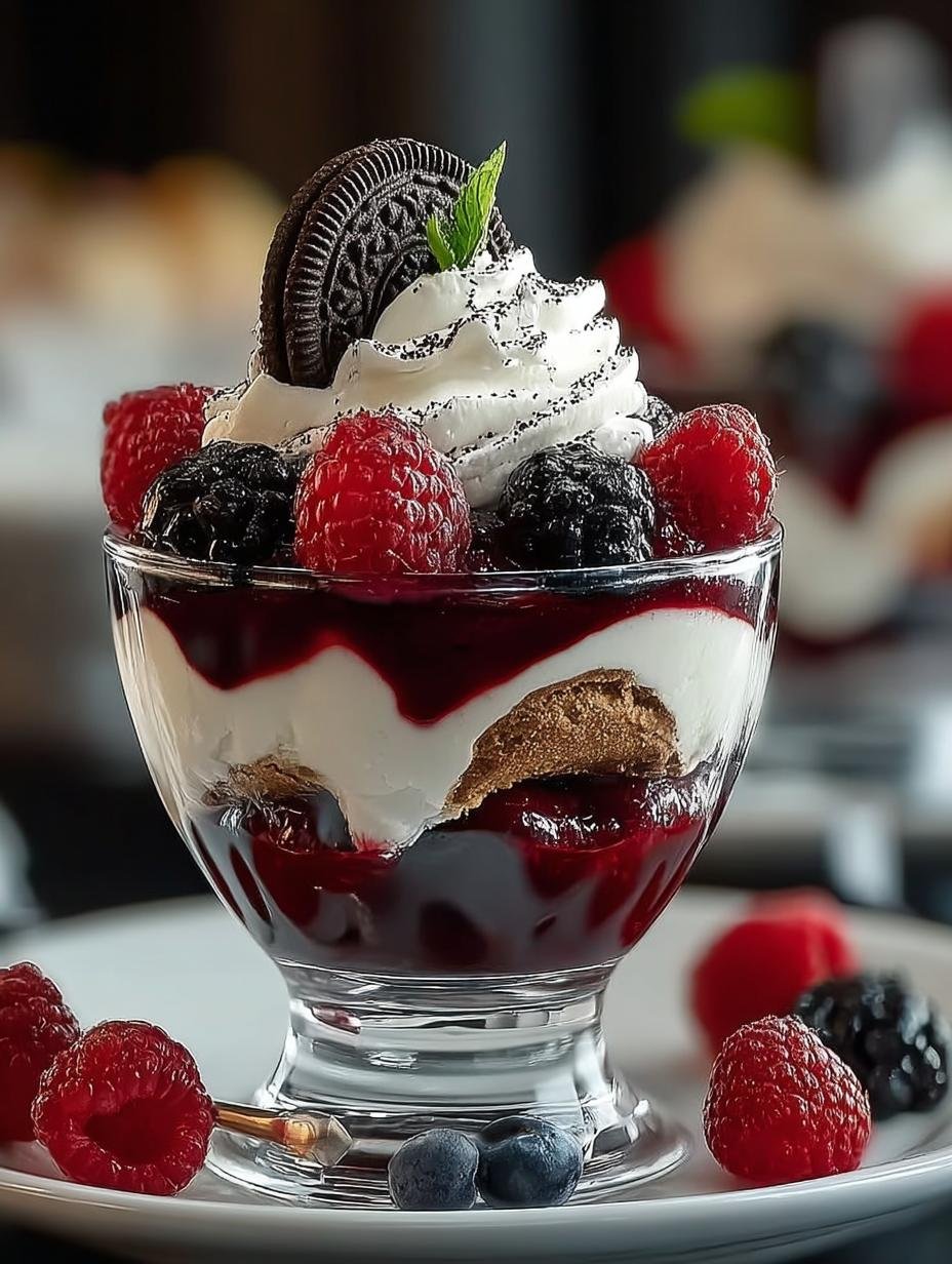 Himbeer Oreo Dessert Ein