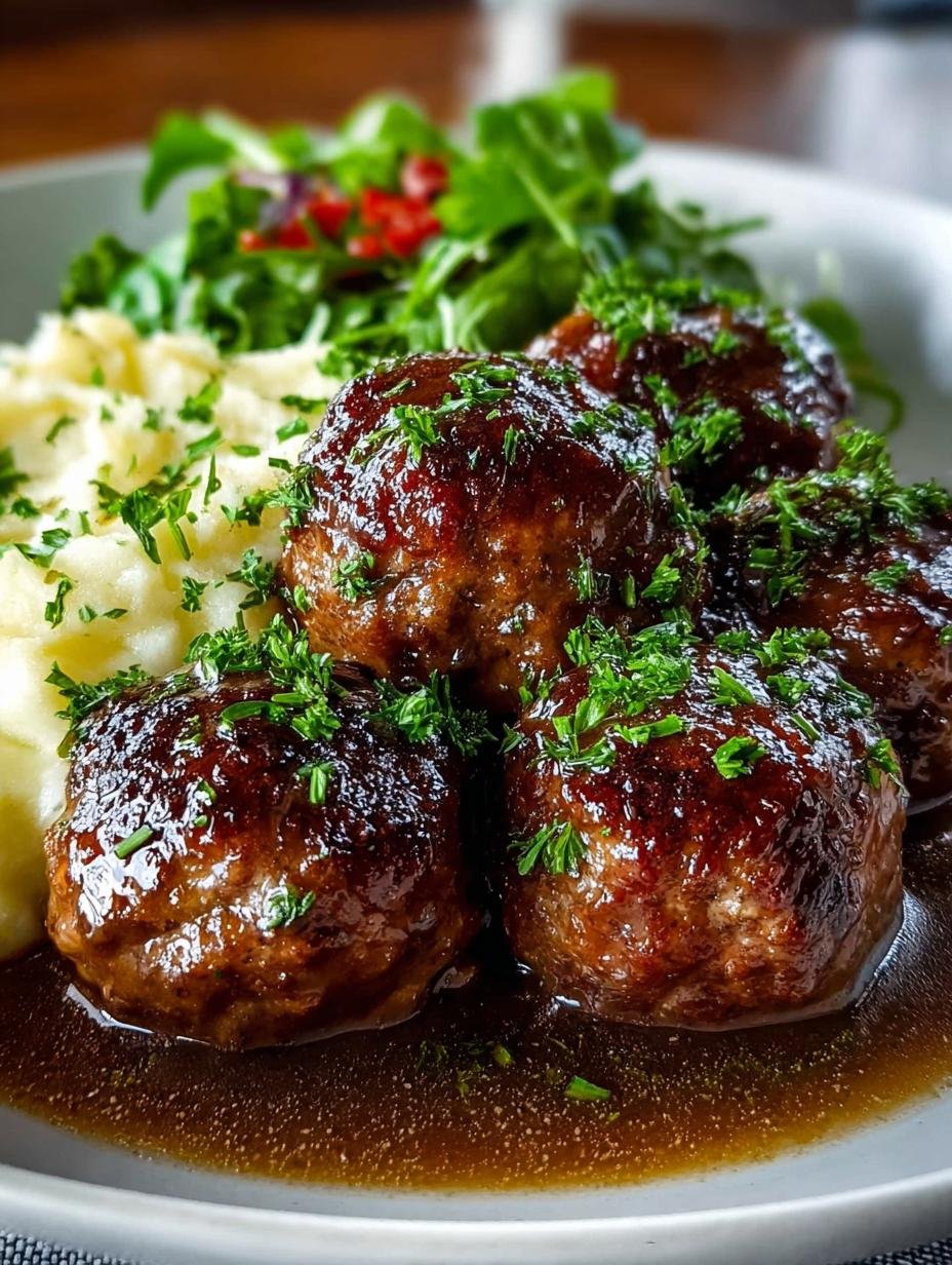 Salisbury Steak Meatballs with