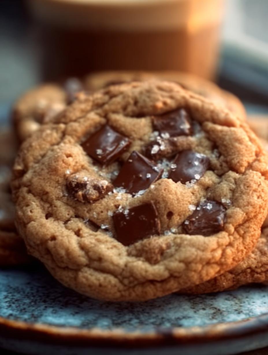 Close-up van Schokoladenkekse Mit Brauner Butter met gesmolten chocolade chips