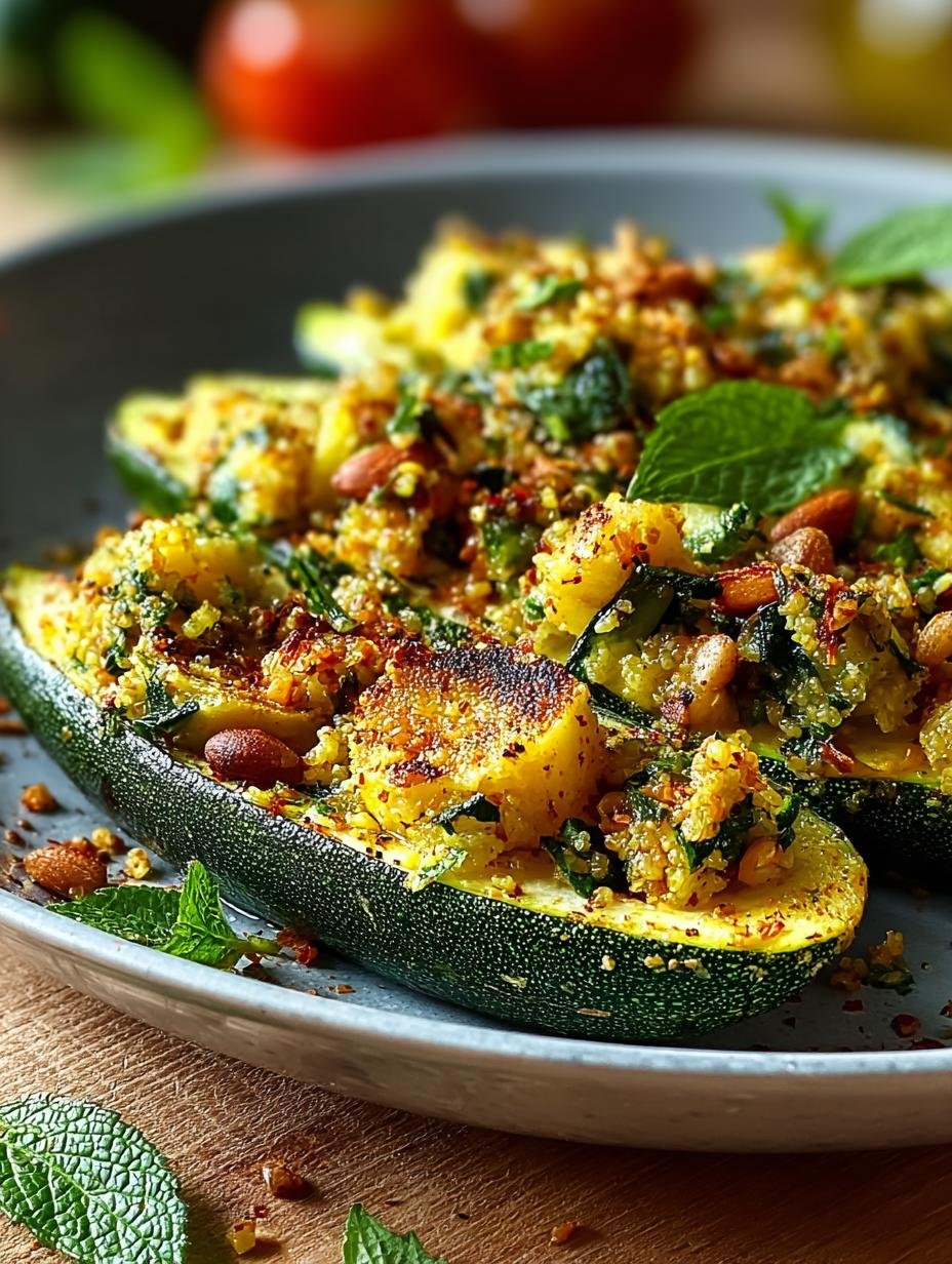 Heerlijke Gefuellte Zucchini Mit Orientalischem, perfect gebakken en klaar om te serveren