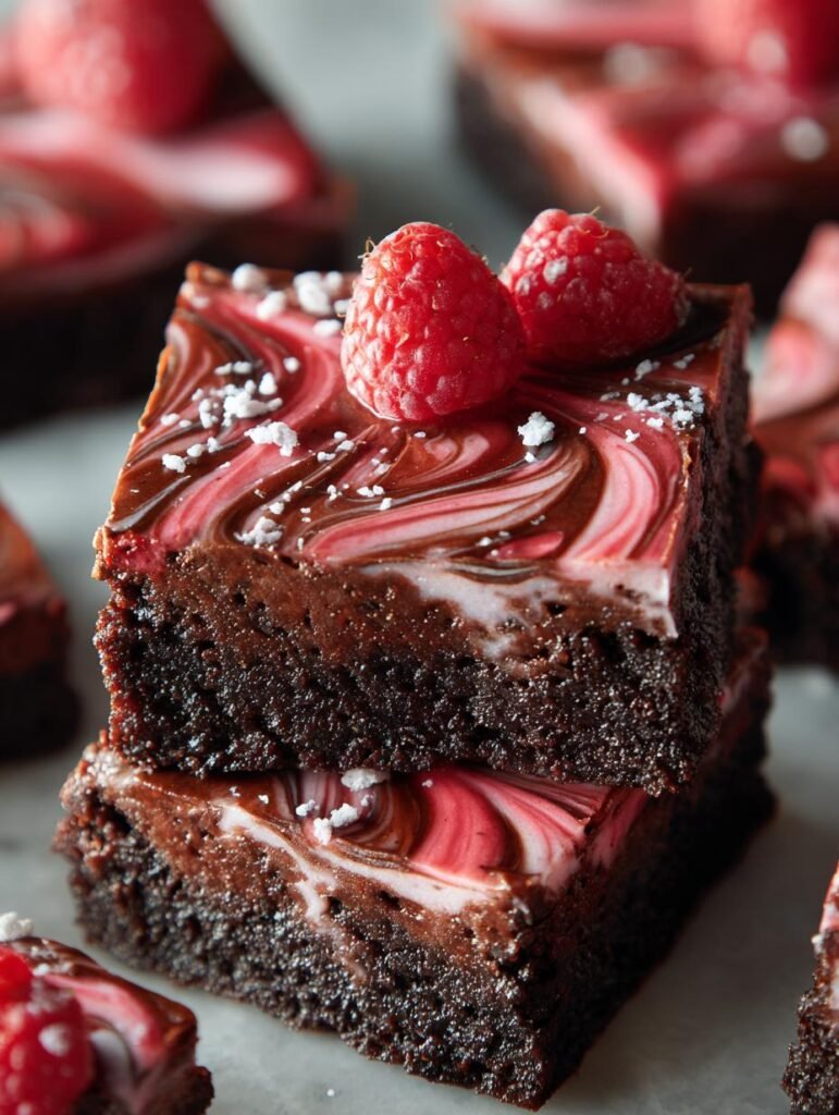 Raspberry Swirl Fudge Brownies